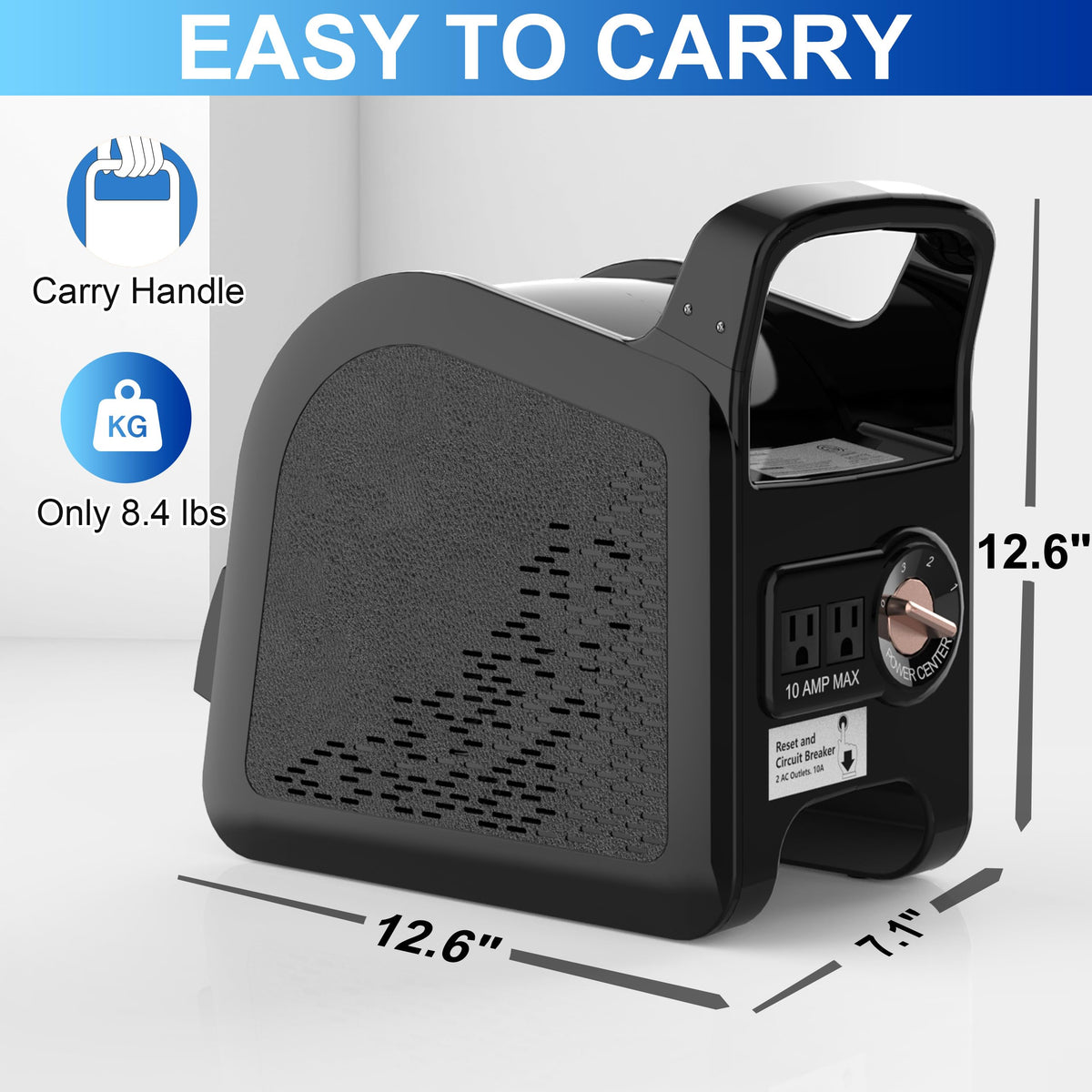 Portable High Velocity Floor Fan with 3 Speeds, Black V11838