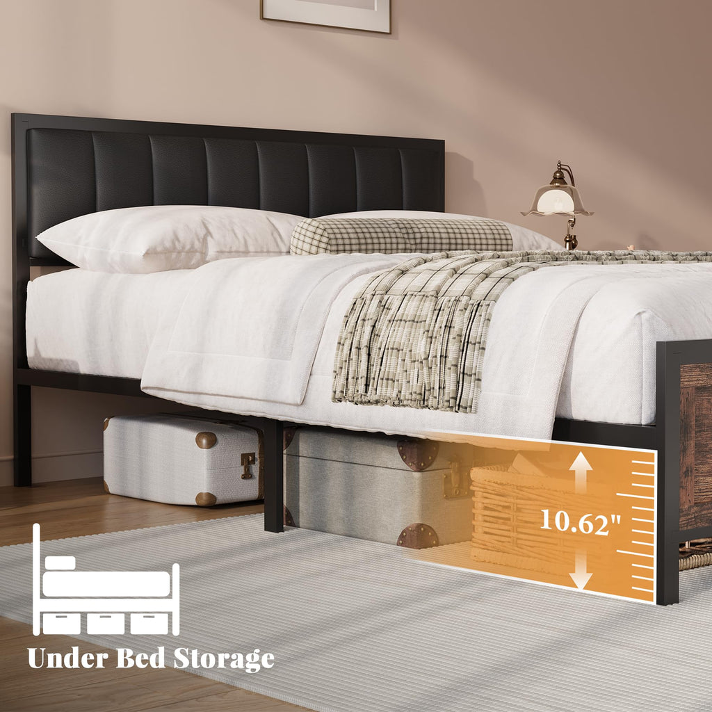 Full Size Metal Bed Frame with Headboard and Footboard F565