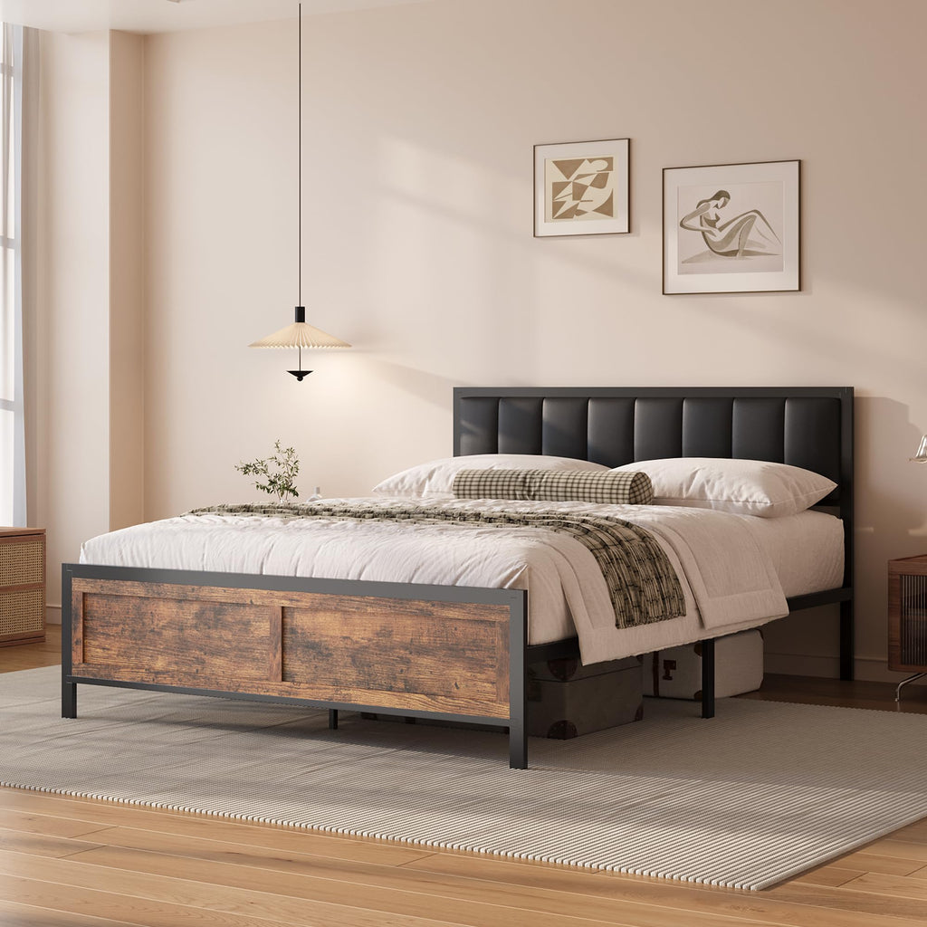 Full Size Metal Bed Frame with Headboard and Footboard F565