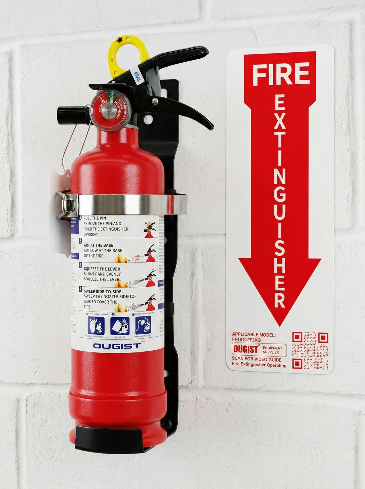 2.5 lb ABC Dry Chemical Fire Extinguisher with Wall Mount A455