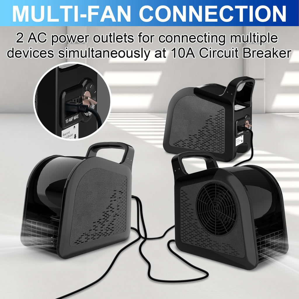 Portable High Velocity Floor Fan with 3 Speeds, Black V11838