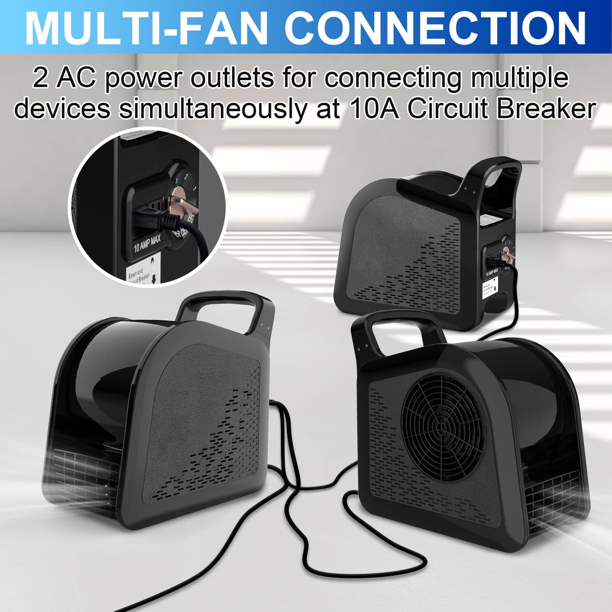 Portable High Velocity Floor Fan with 3 Speeds, Black V11838