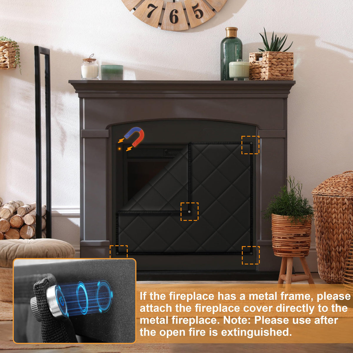 Magnetic Fireplace Cover 36" x 30" R661