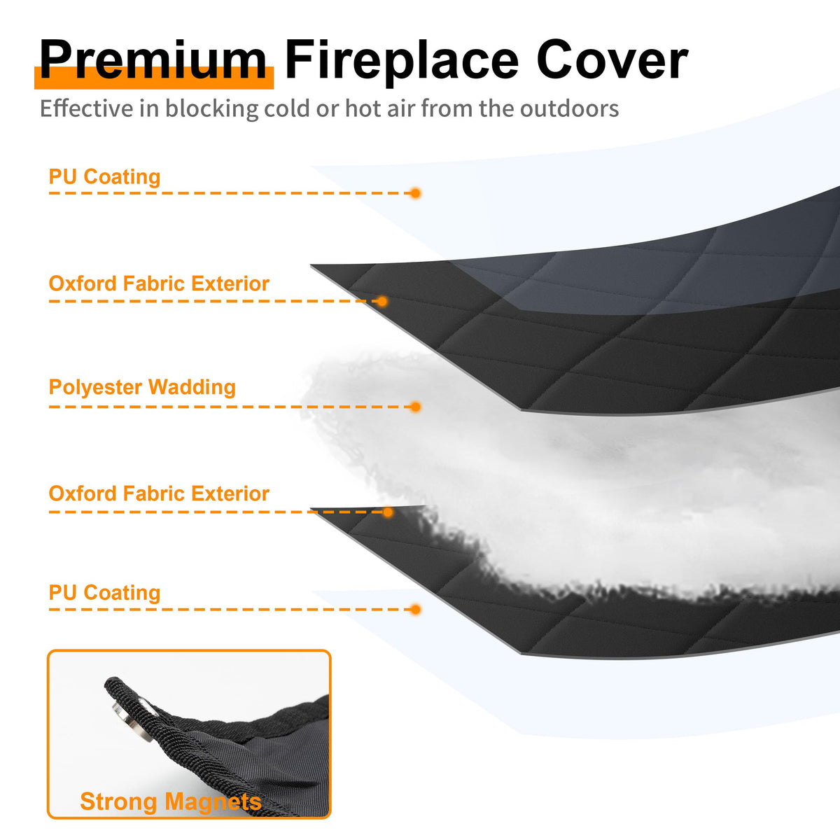 Magnetic Fireplace Cover 36" x 30" R661