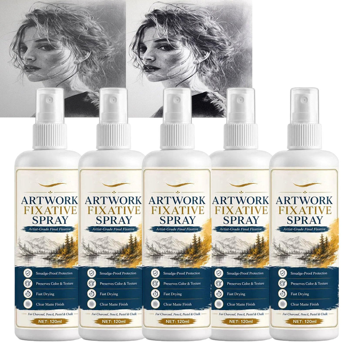 Matte Quick Dry Artwork Fixative Spray 5Pcs Z1700