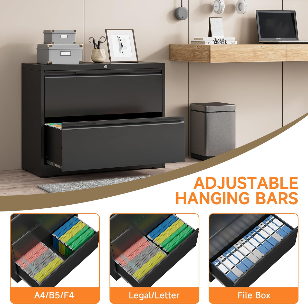 Metal File Cabinet with Lock, 2 Drawer Z8021