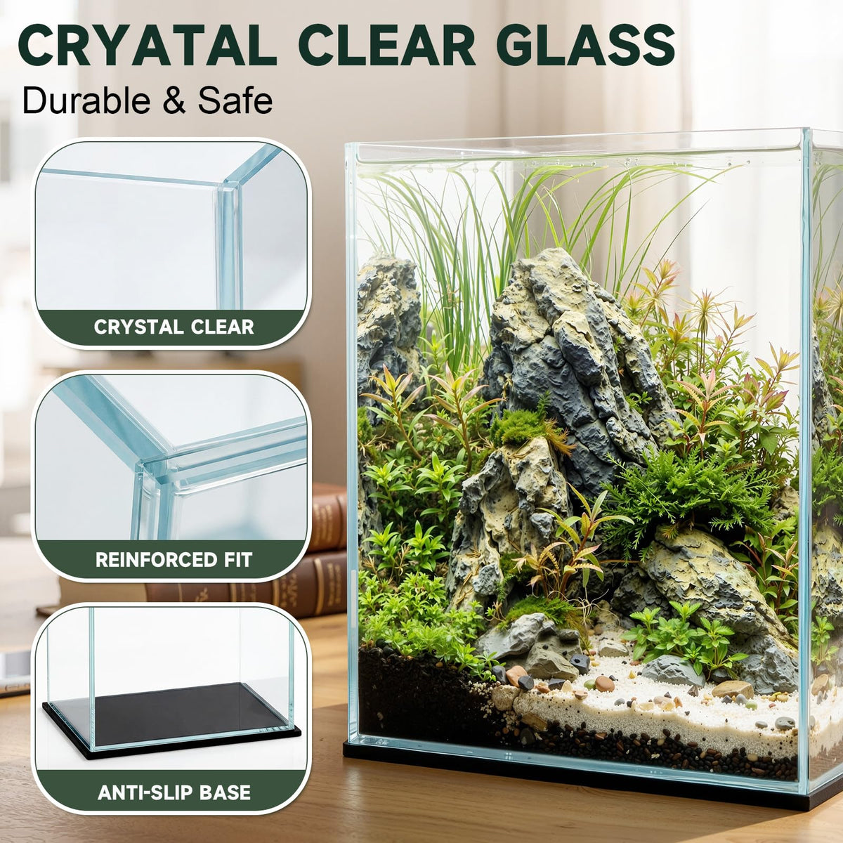 2 Pack Rimless Glass Aquarium Set W956