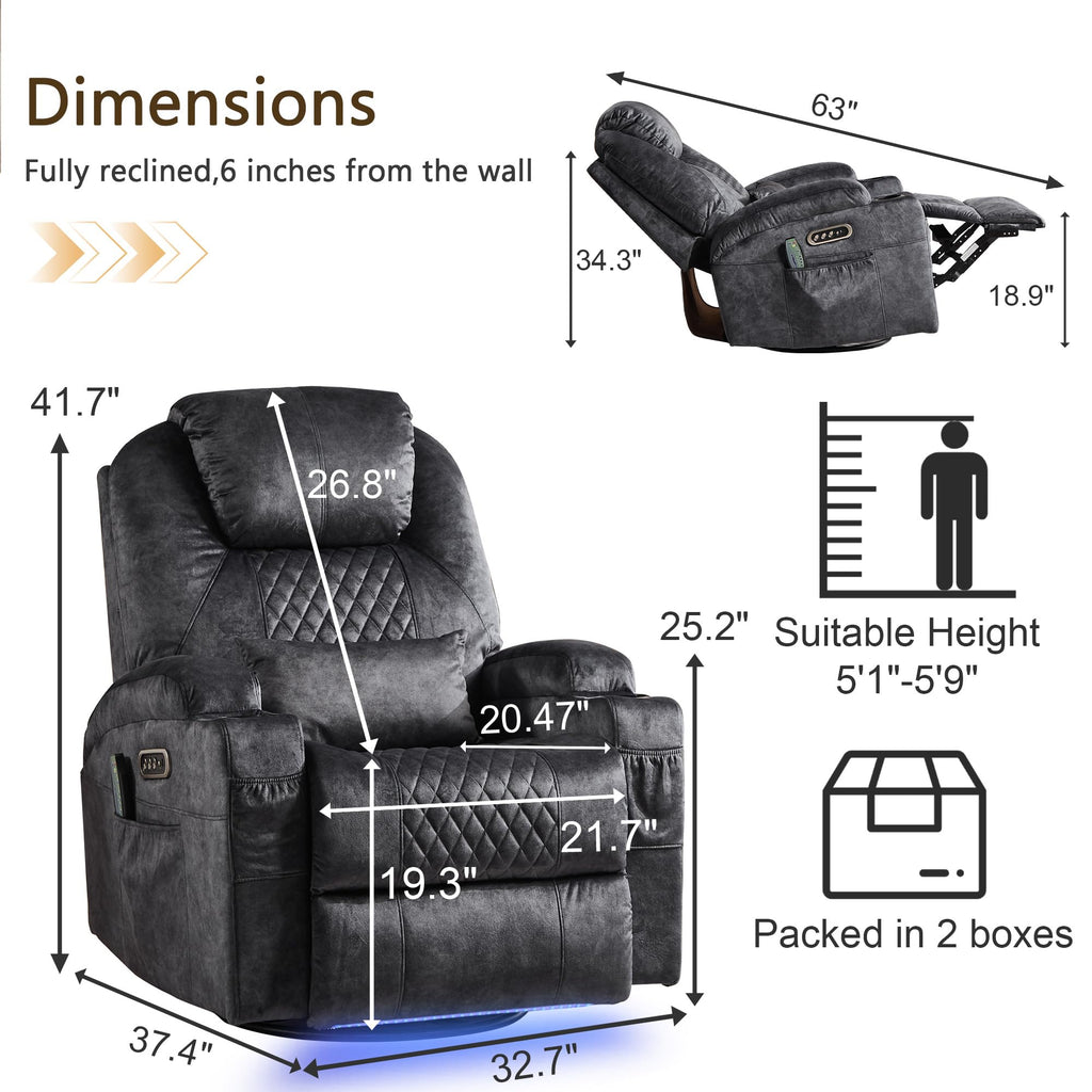 Power Swivel Rocker Recliner Chair V7146