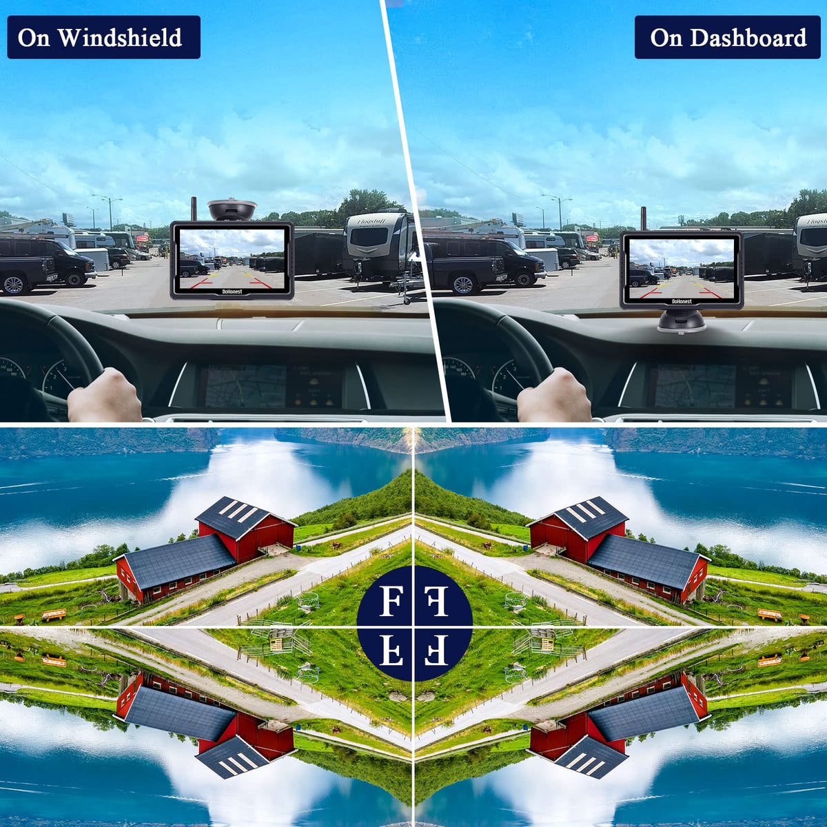 Wireless Solar Magnetic Backup Camera HD 1080P 5'' Monitor Kit Q816246