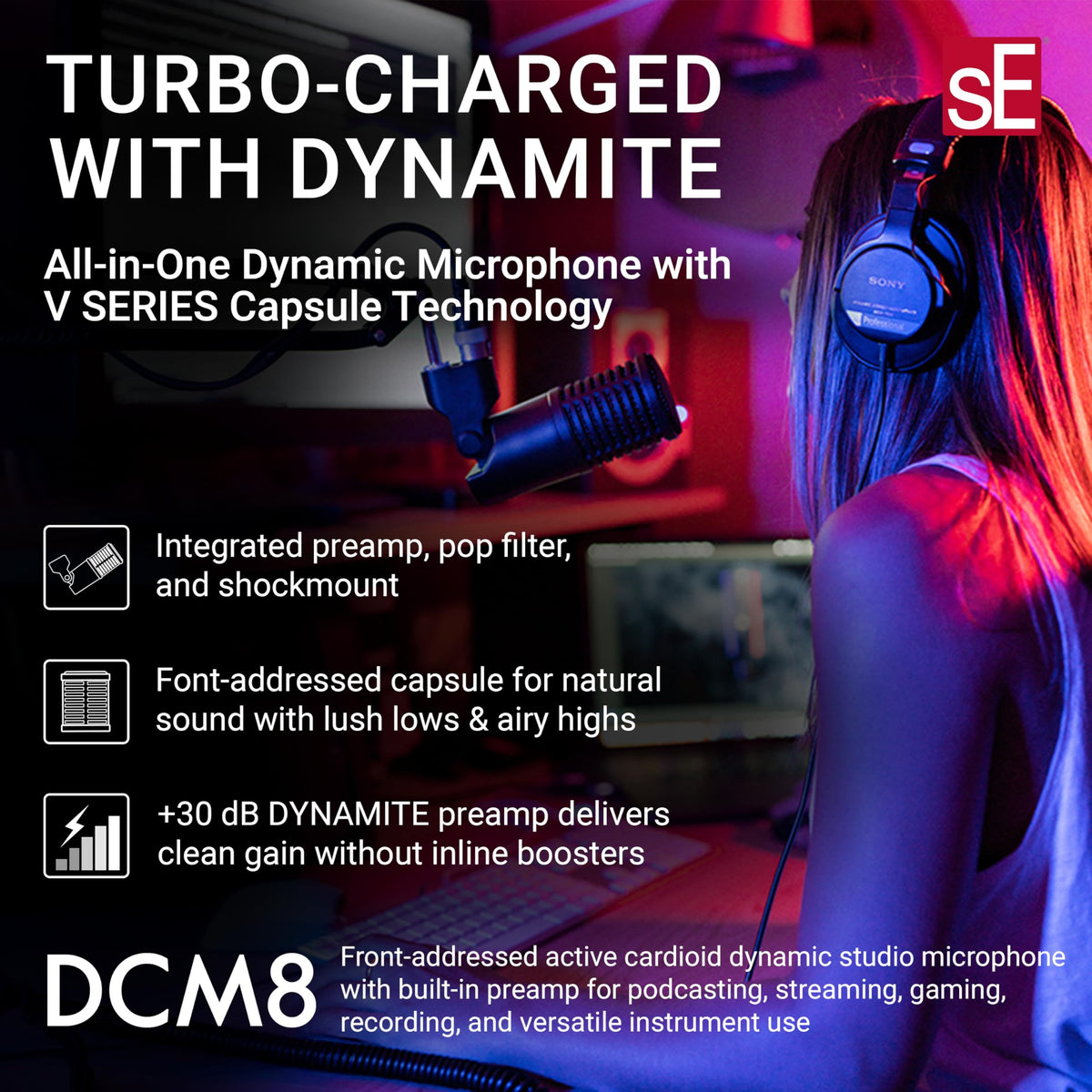 Dynamic Microphone with Built-in Preamp, Shockmount & Pop Filter O284299