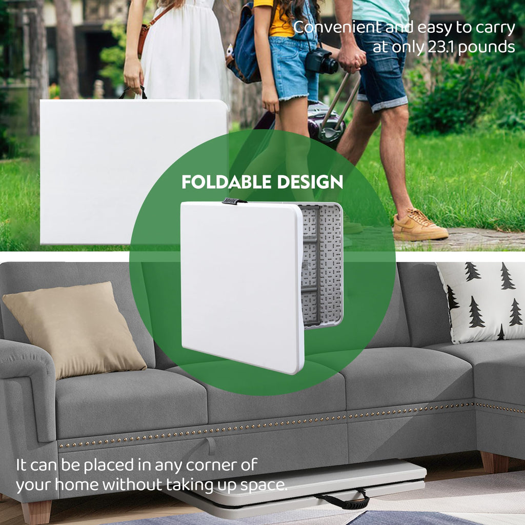 White 6FT Foldable Plastic Table R883