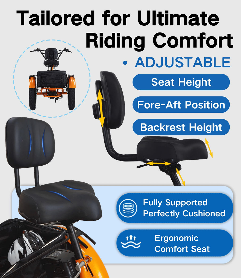20" Fat Tire Folding Electric Tricycle 750W 48V X639