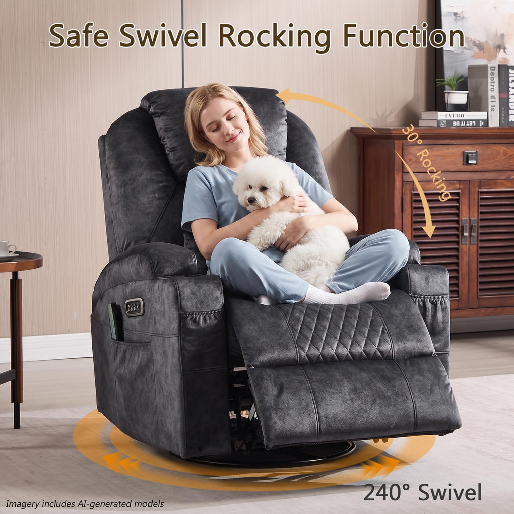 Power Swivel Rocker Recliner Chair V7146