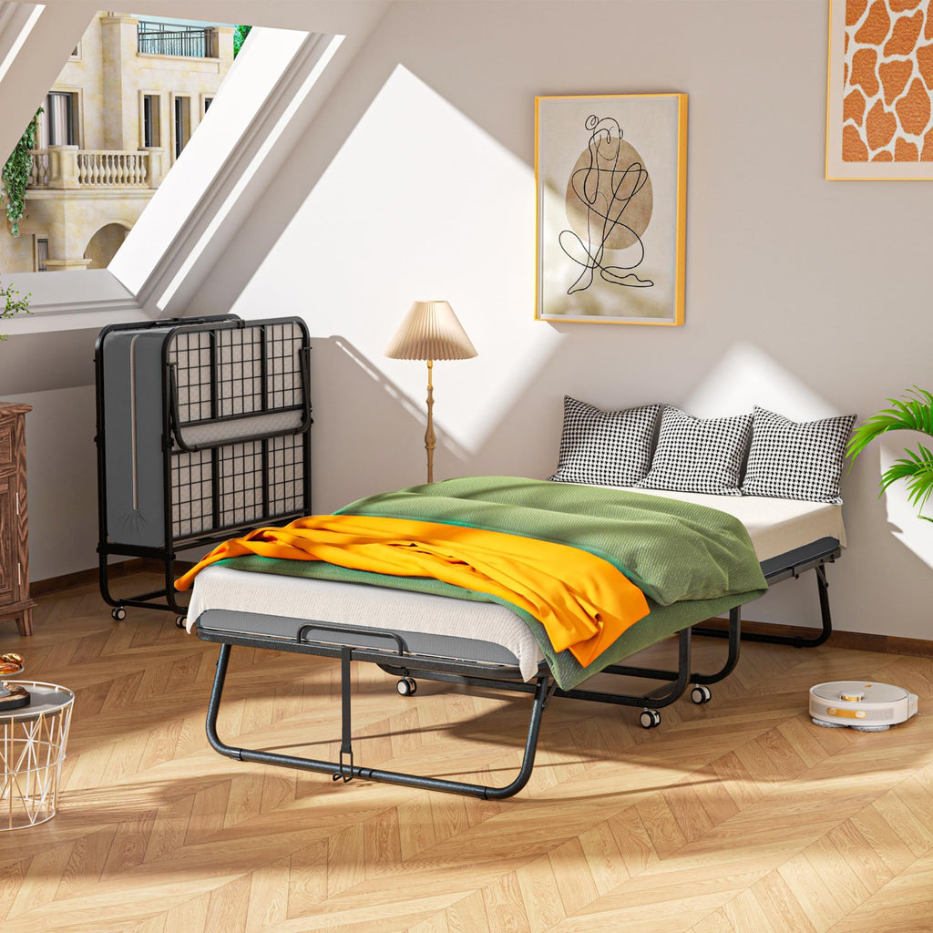 75” x 38” Folding Bed with 5" Memory Foam Mattress A622