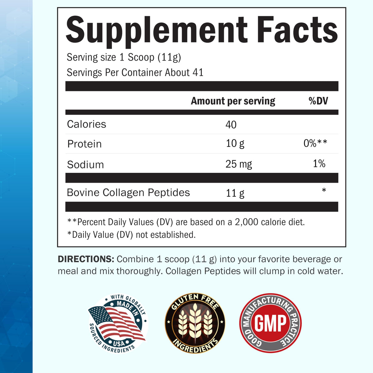 Unflavored Collagen Peptides Powder 16oz K2794