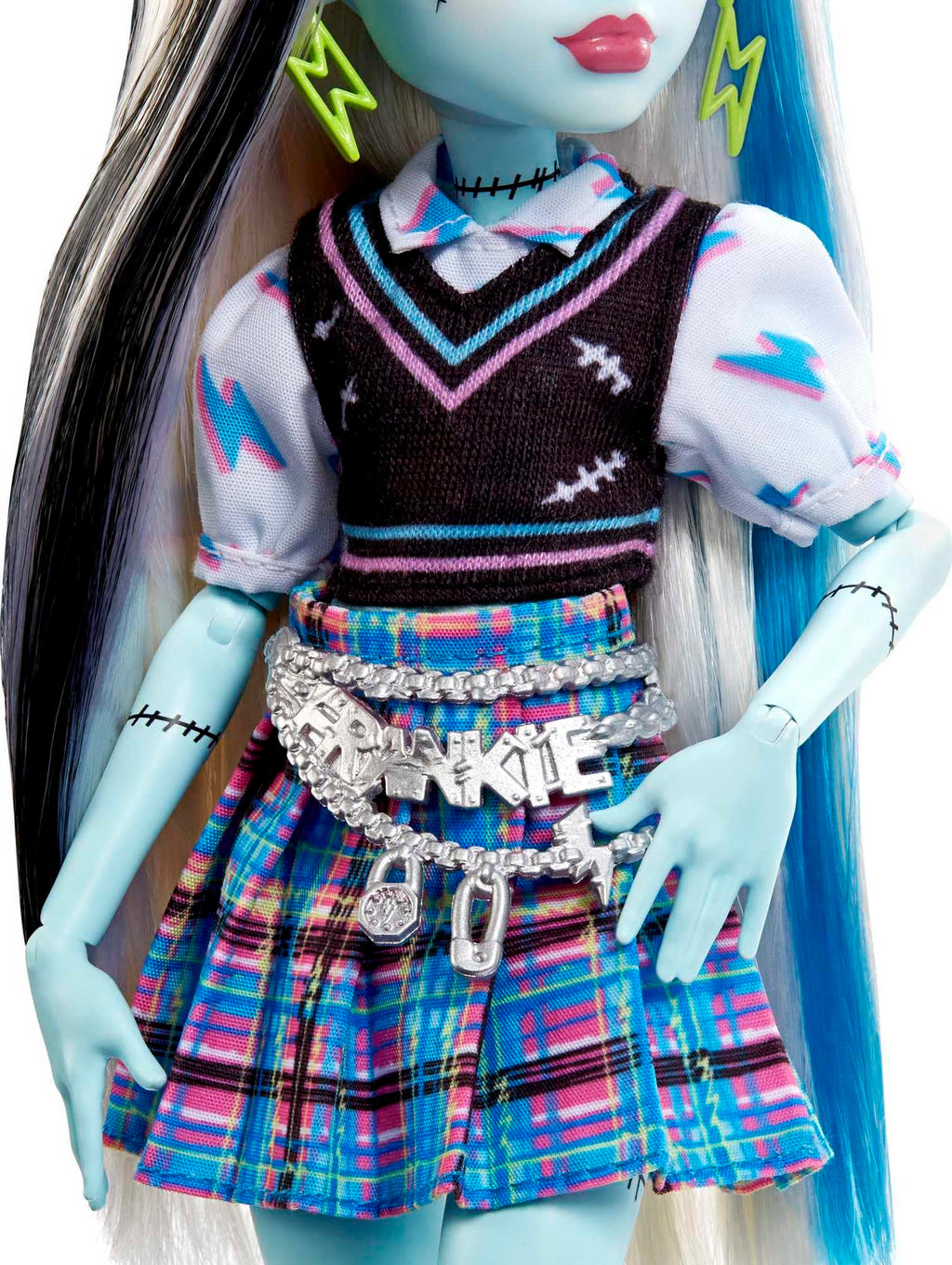Monster High Doll with Blue & Black Streaked Hair J4587