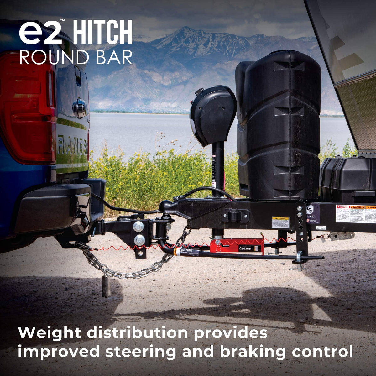 2-Point Sway Control Round Bar Hitch, 8,000 Lbs Trailer Weight Rating O373627