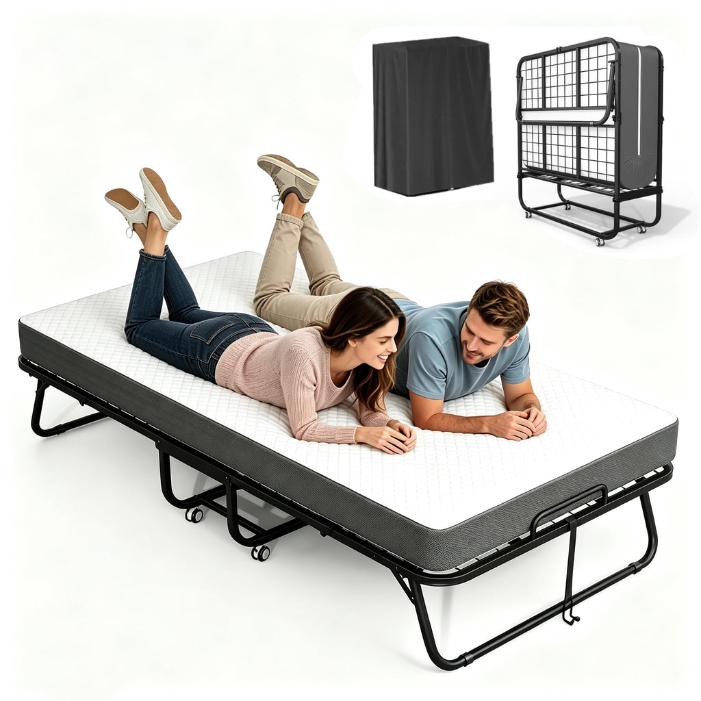 75” x 38” Folding Bed with 5" Memory Foam Mattress A622
