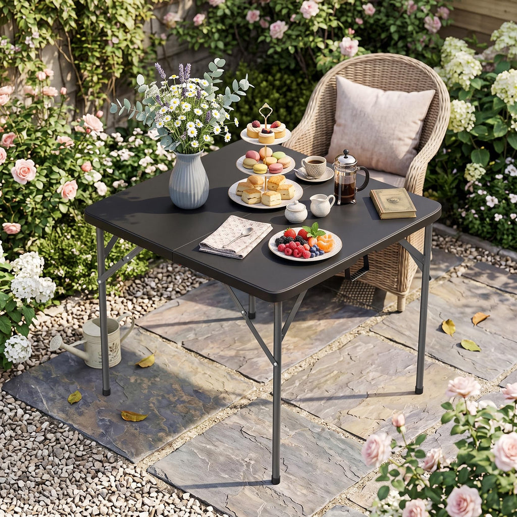 34" Square Folding Table, Black B322