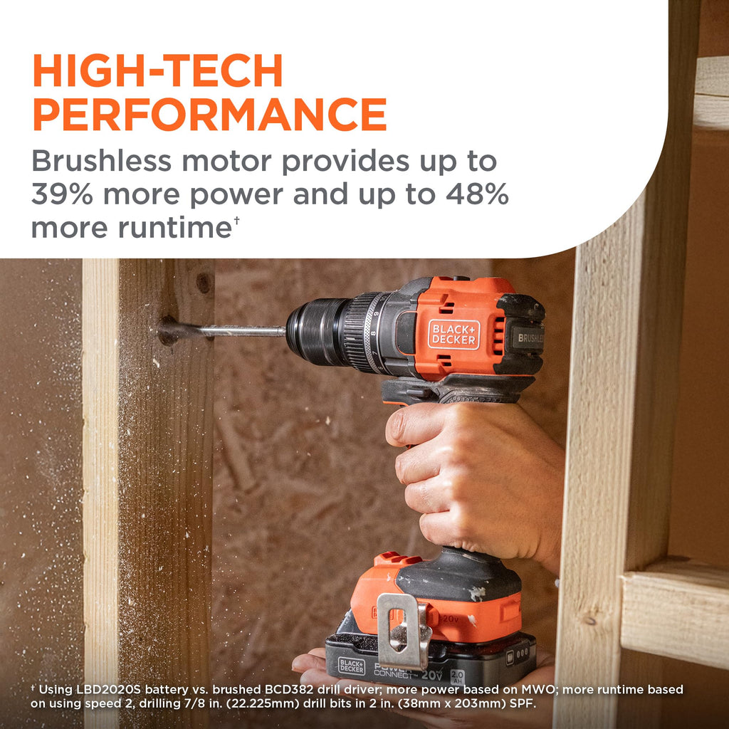 20V MAX Cordless Brushless Drill Driver with 30 Pc. Drill Bit Set F244769