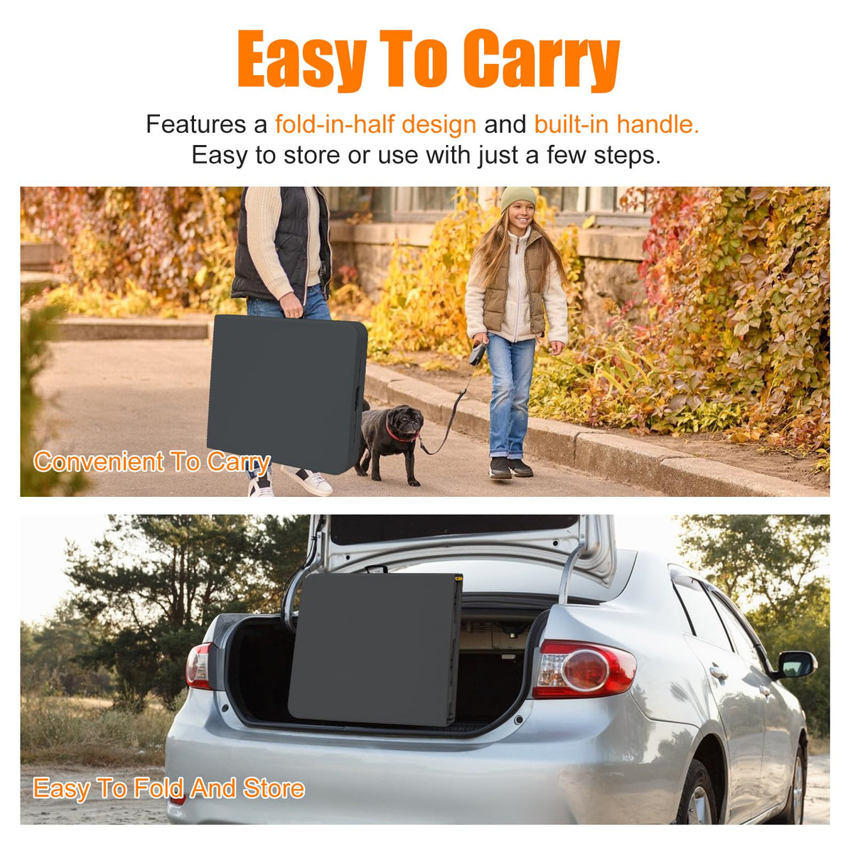 6 FT Black Folding Table with Carry Handle M141259