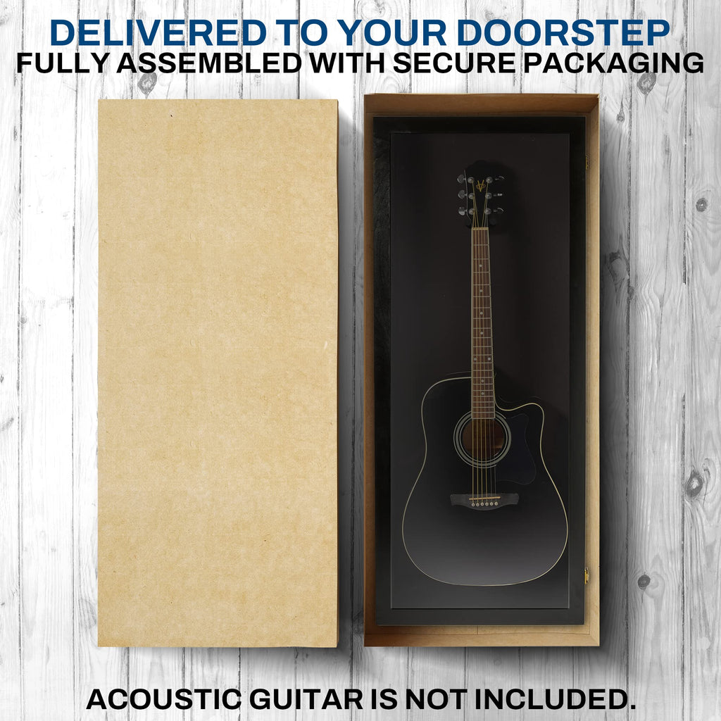 Acoustic Guitar Display Case Wall Mount Black I52124