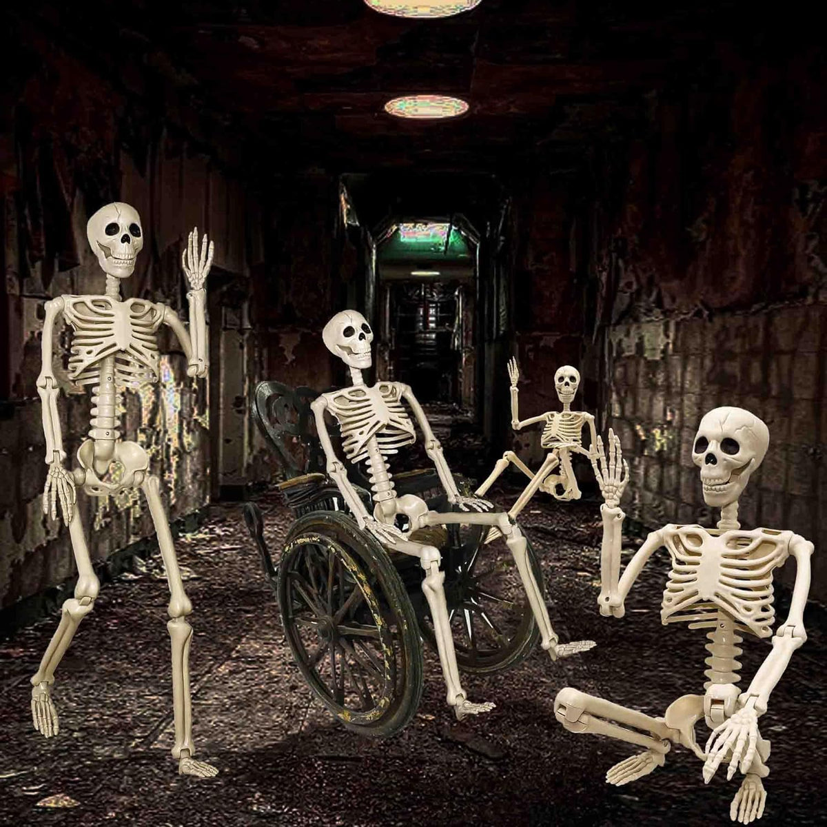 2-Pack 67" Posable Skeletons with Movable Joints H630