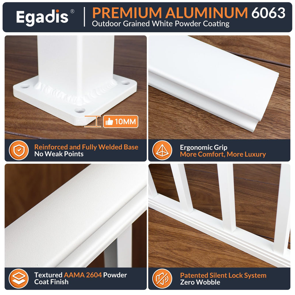 White Modular Stair Railing Kit H7582