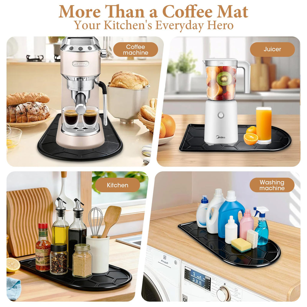 Silicone Coffee Mat 16.1"x8.1" Black Y235211