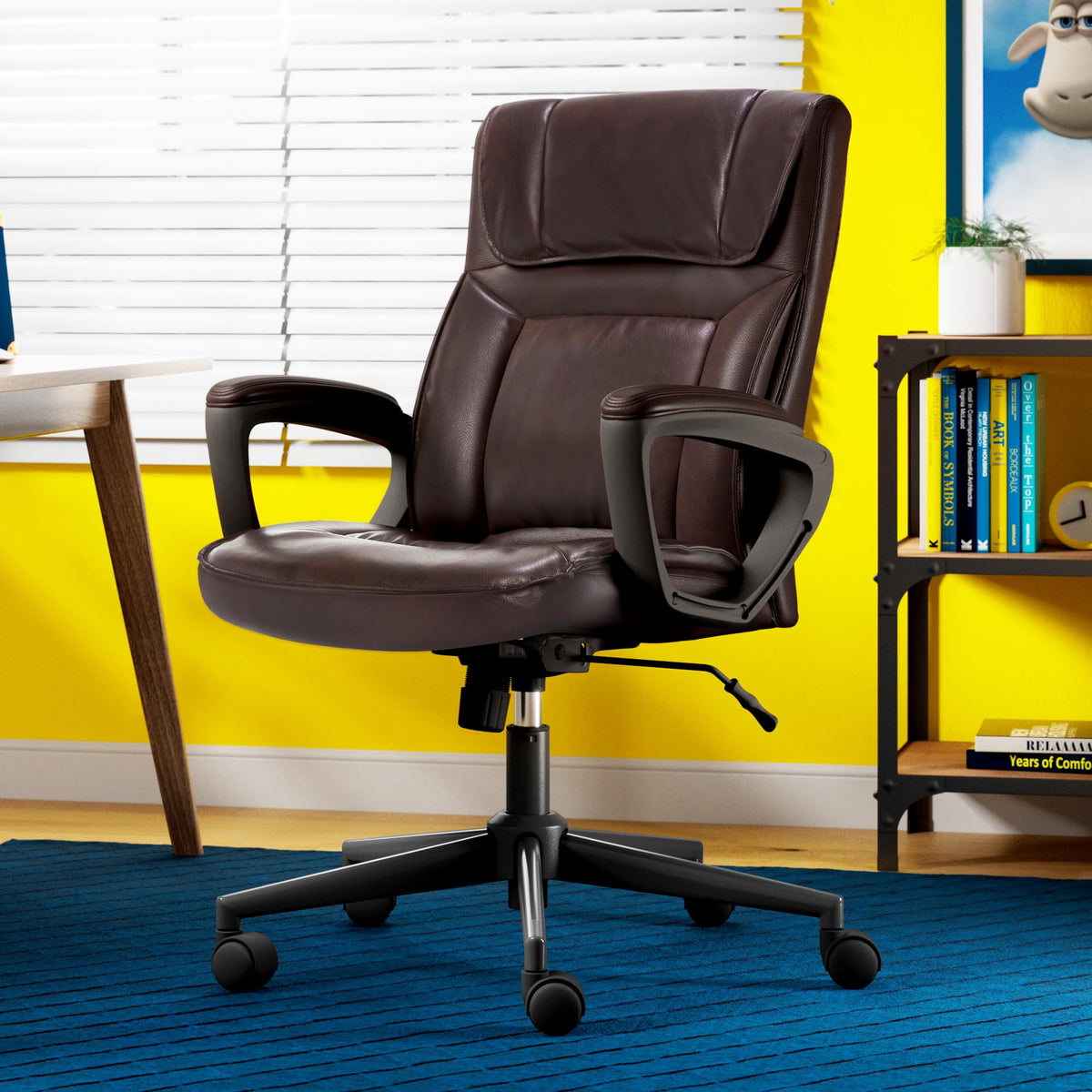 Leather Office Chair with Lumbar Support Q7397