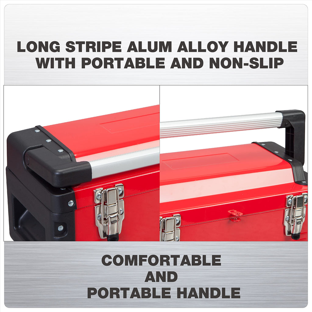 16" Inch Steel Metal Tool Box with Removable Tray V42527