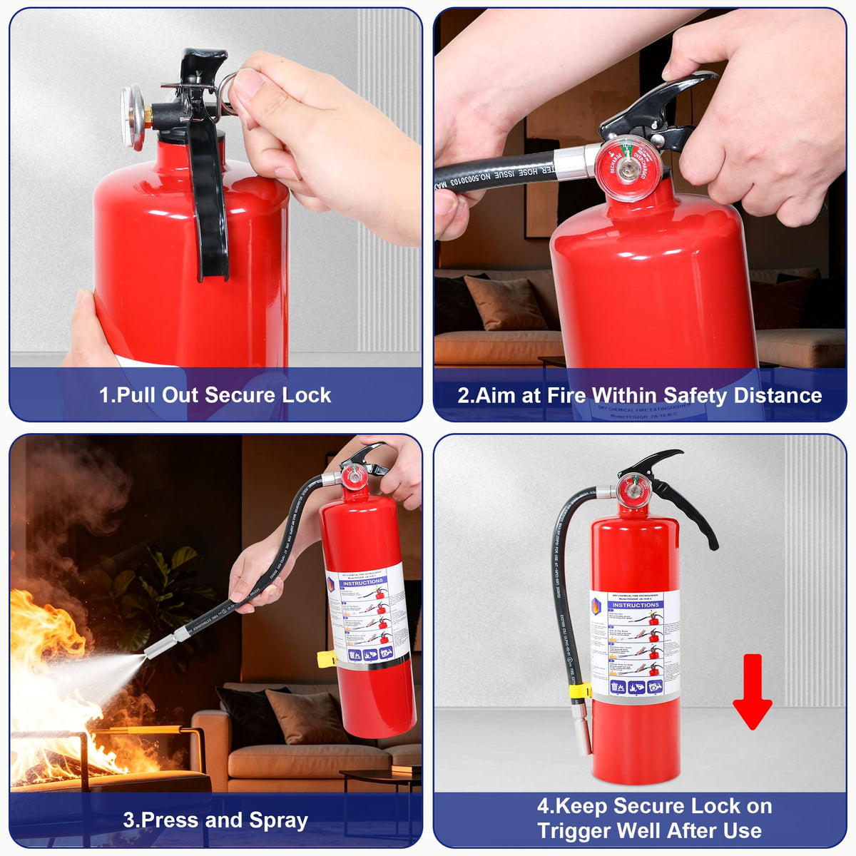 1 Pack 5lb ABC Dry Chemical Fire Extinguisher E511