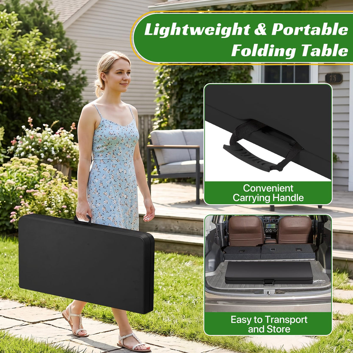 34" Square Folding Table, Black B322