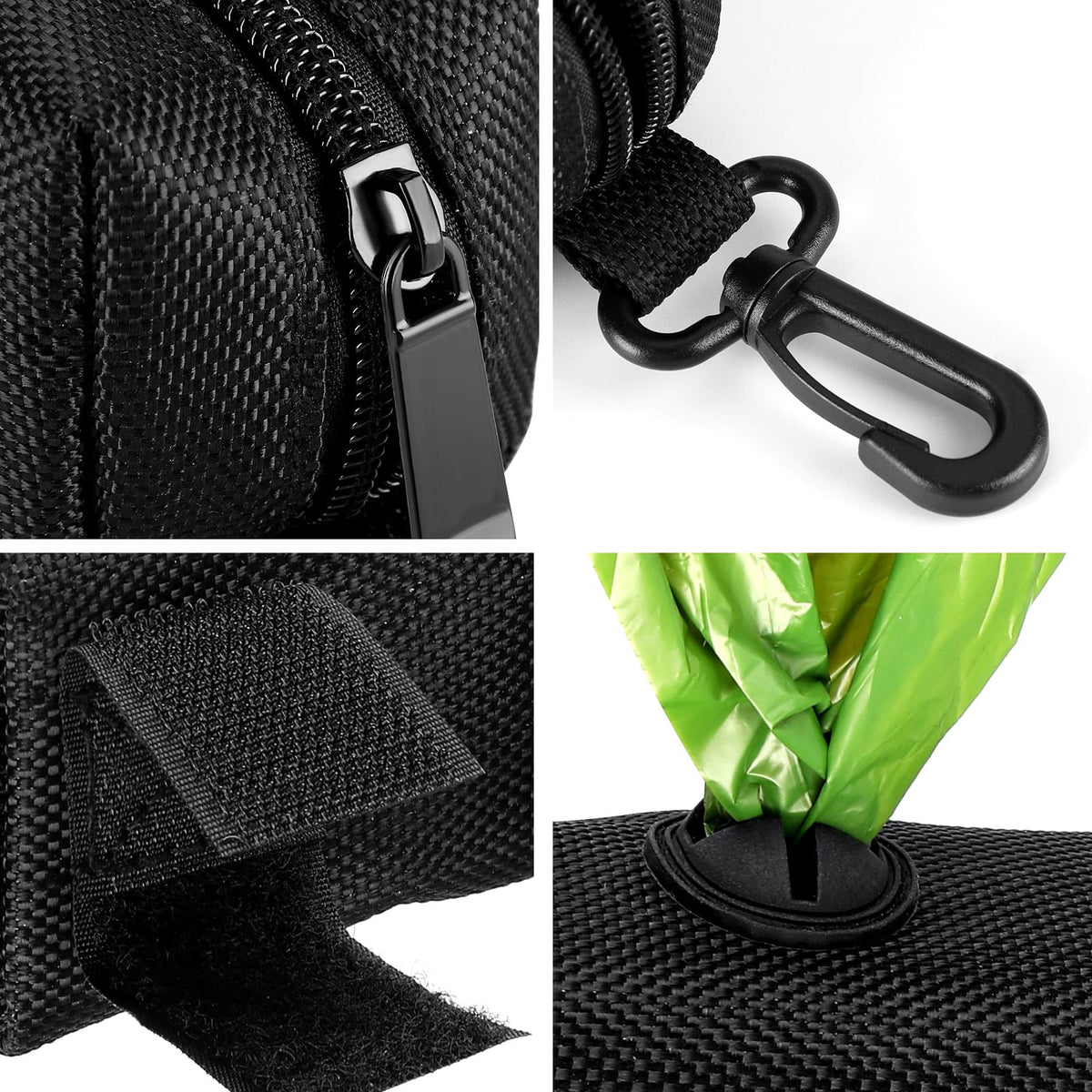 Black Dog Poop Bag Dispenser with Leash Clip G591740