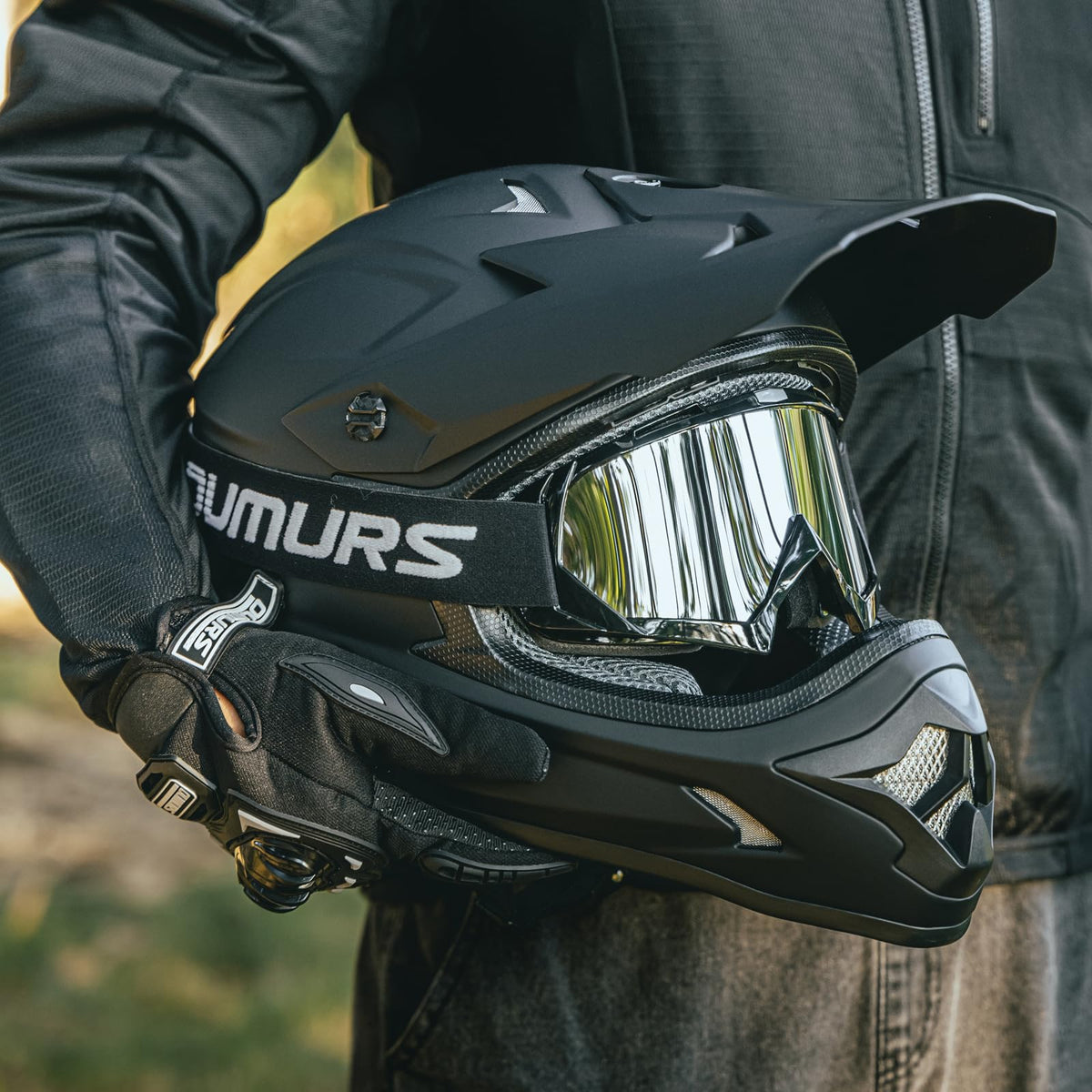 Adult ATV Dirt Bike Helmet with Goggles Gloves & Mask N106