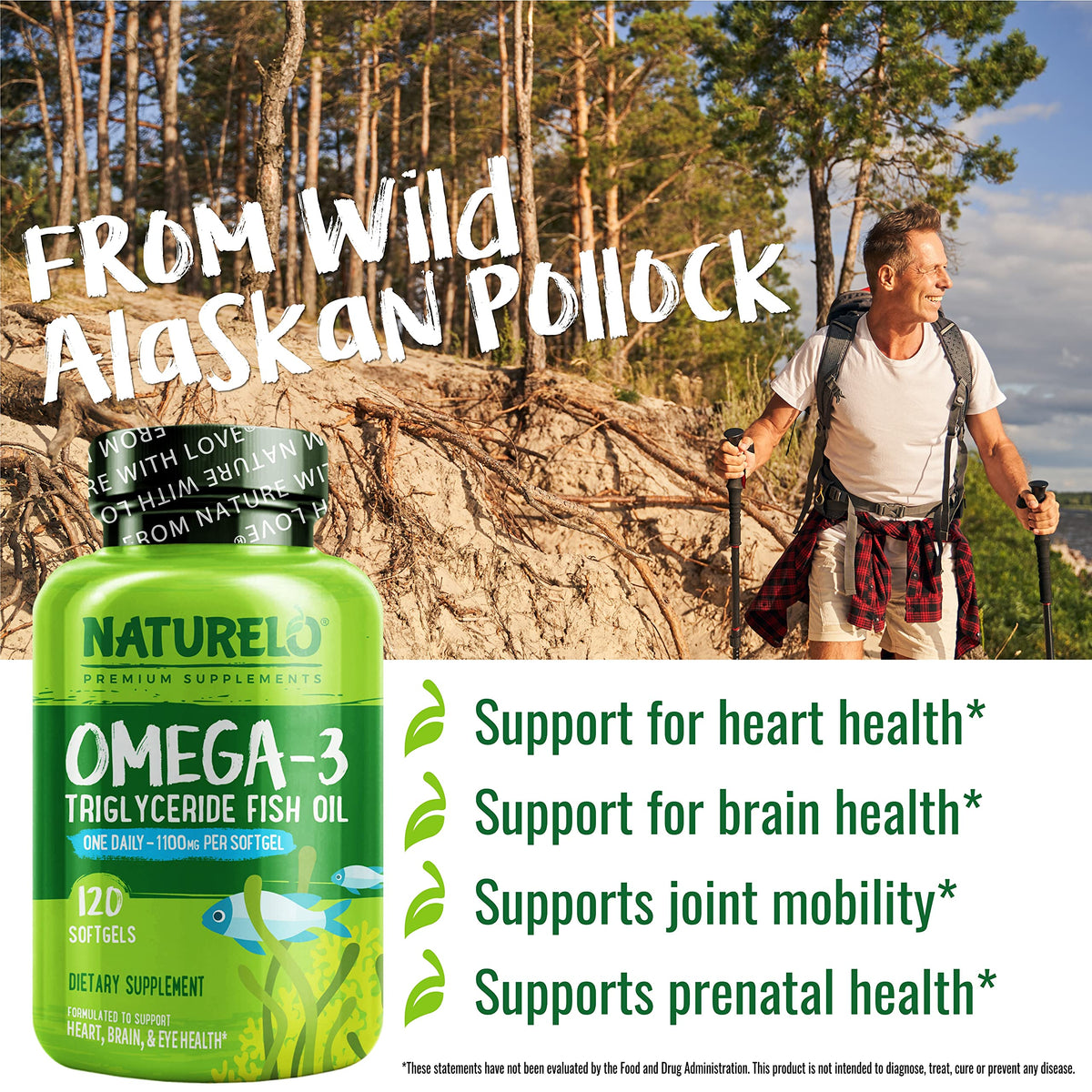 Omega 3 Fish Oil Supplement 1100mg 120 Softgels U756