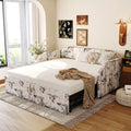 Twin Size Linen Upholstered Daybed with Trundle W931