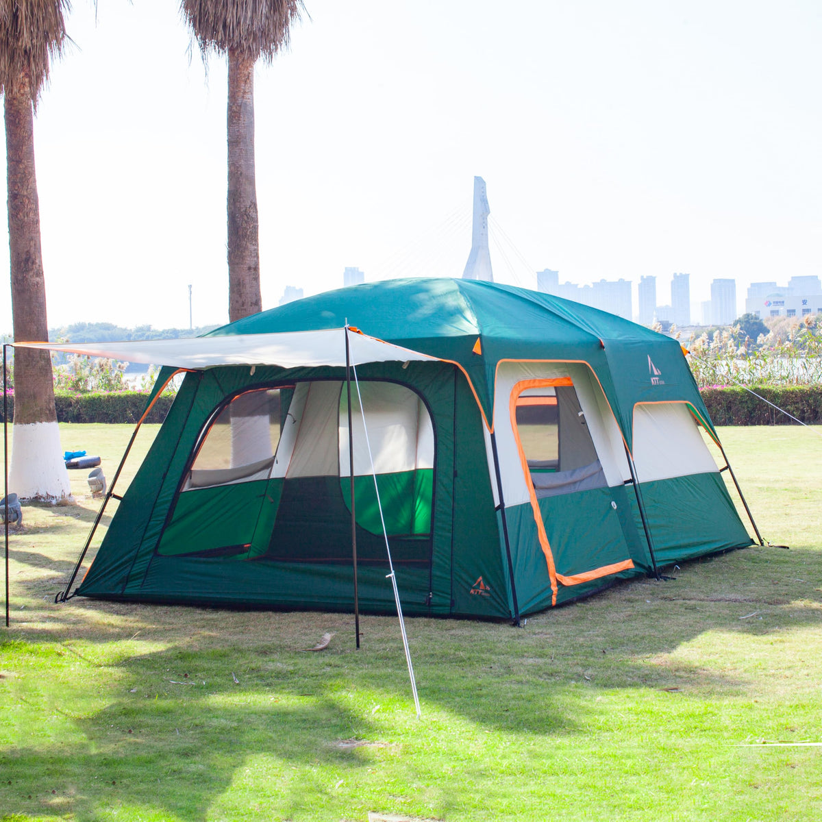 Extra Large 12-14 Person 2 Room Waterproof Double Layer Cabin Tent K6567