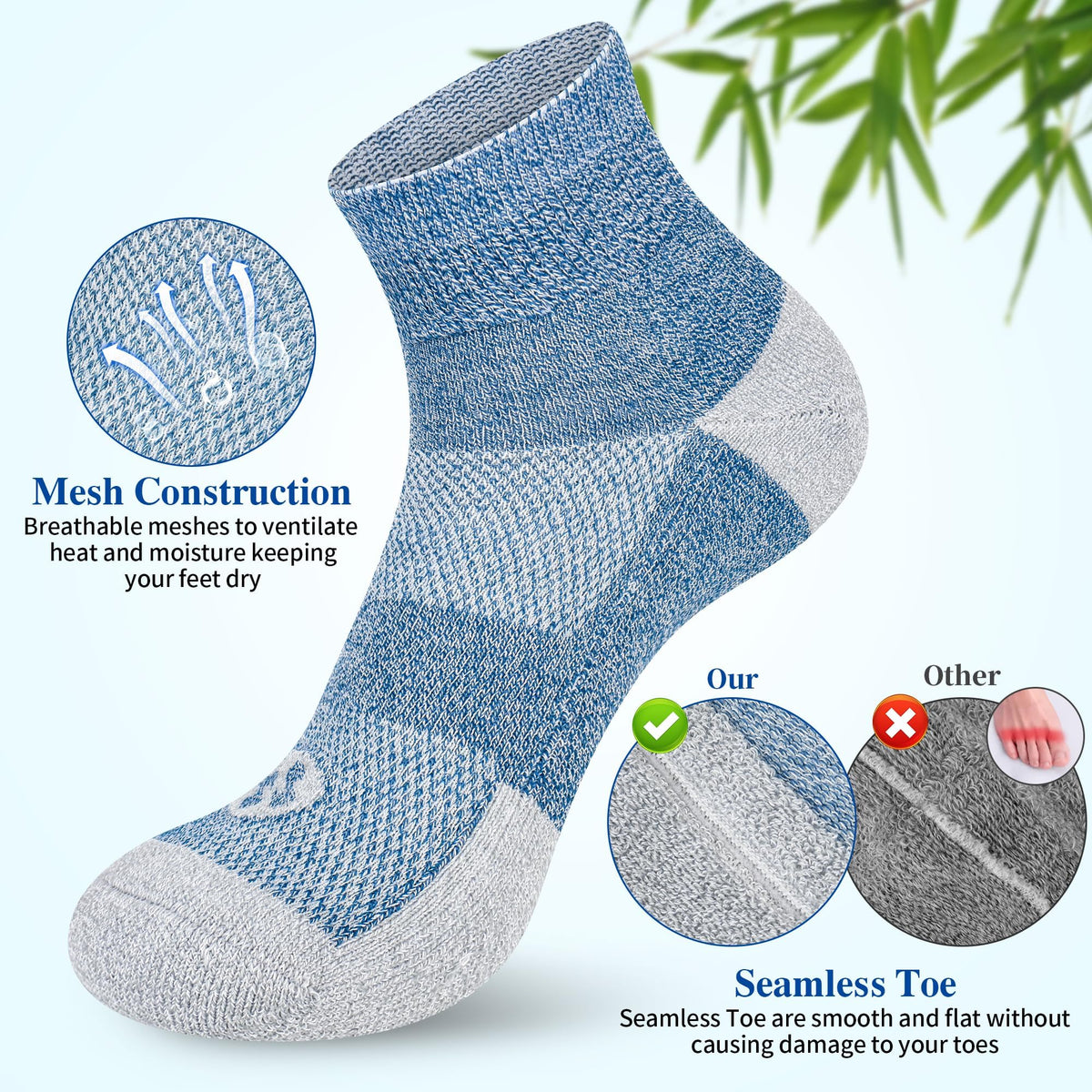 Diabetic Ankle & Low Cut Socks, 6 Pairs R9539
