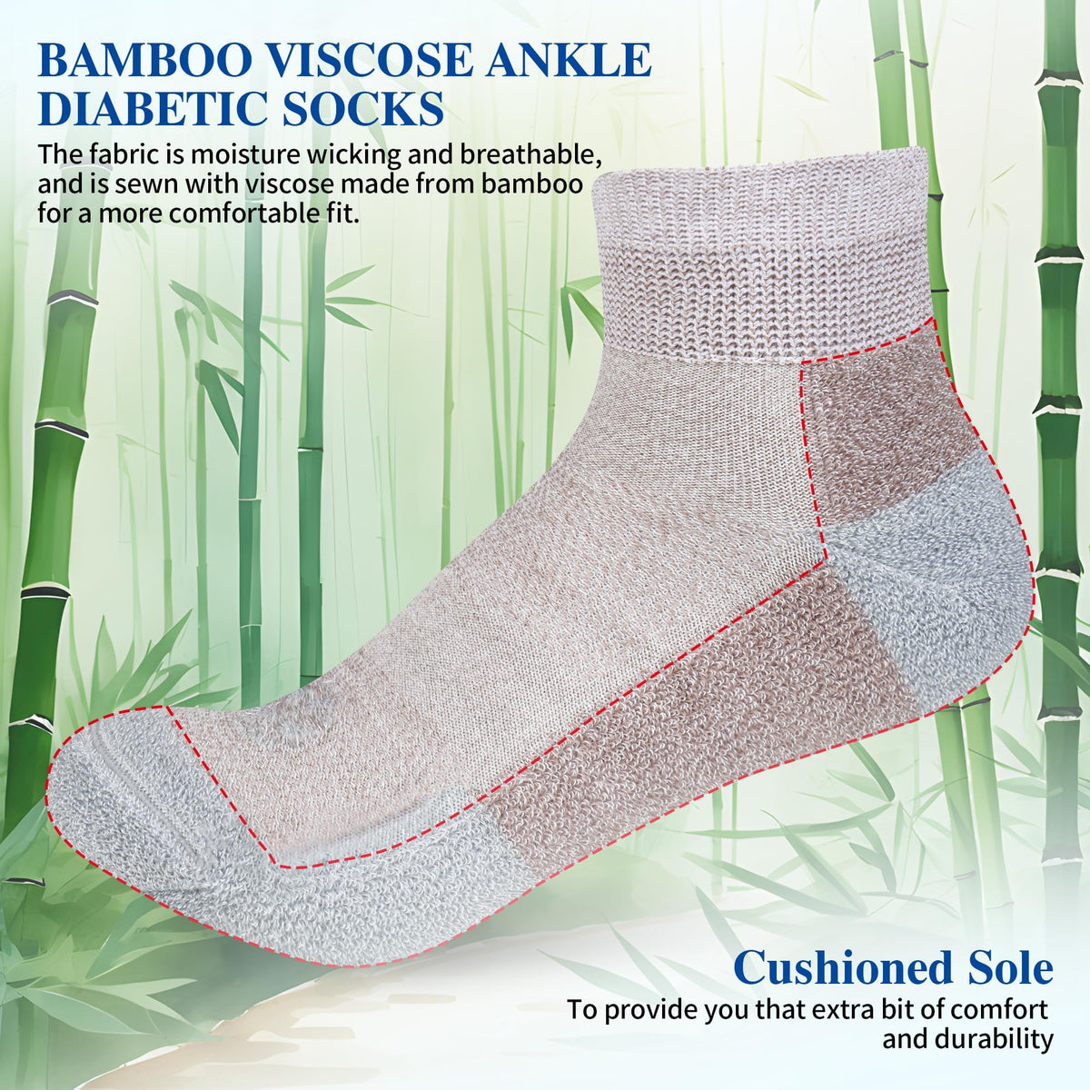 Diabetic Ankle & Low Cut Socks, 6 Pairs R9539