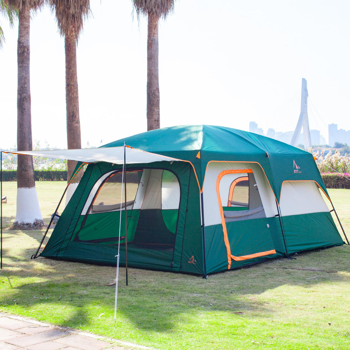 Extra Large 12-14 Person 2 Room Waterproof Double Layer Cabin Tent K6567