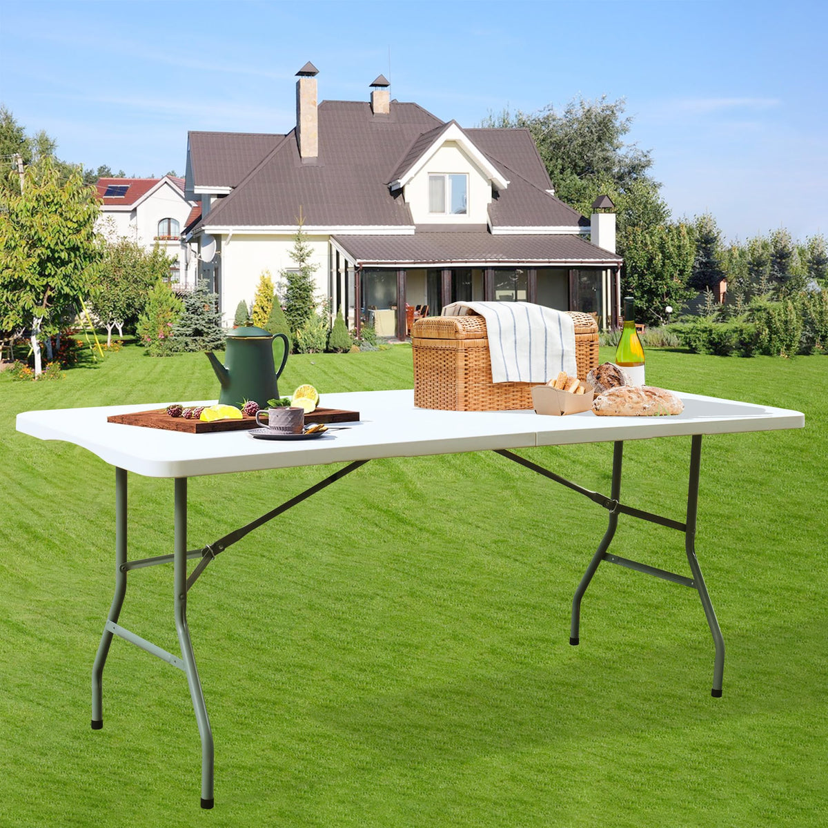 White 6FT Foldable Plastic Table R883