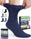 Cable Knit Bamboo Viscose Diabetic Socks 6 Pairs T72828