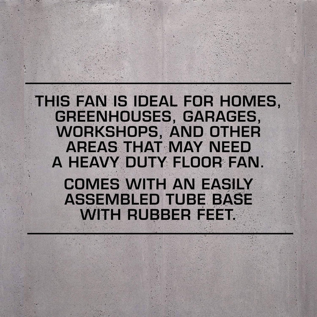 High Velocity Metal Blade Floor Fan, 3 Speeds, Black, 20in E278